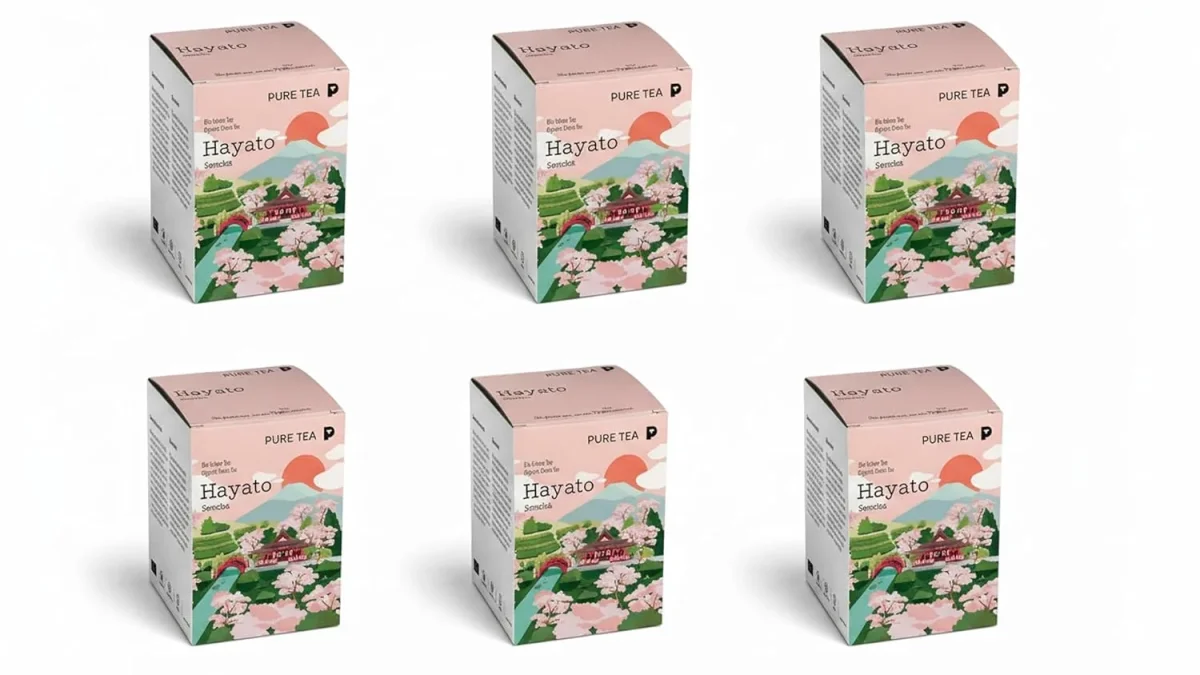 6 x Pure Tea Grüner Tee Sencha Hayato, japanischer Grüntee im Kissenbeutel, 15 Beutel à 3 g, Premiumqualität, Dispenserbox, frisch-duftiges Aroma