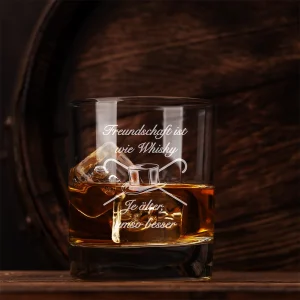 Whiskey Glas SET mit Gravur I Freundschaft ist wie Whisky Je älter, umso besser.