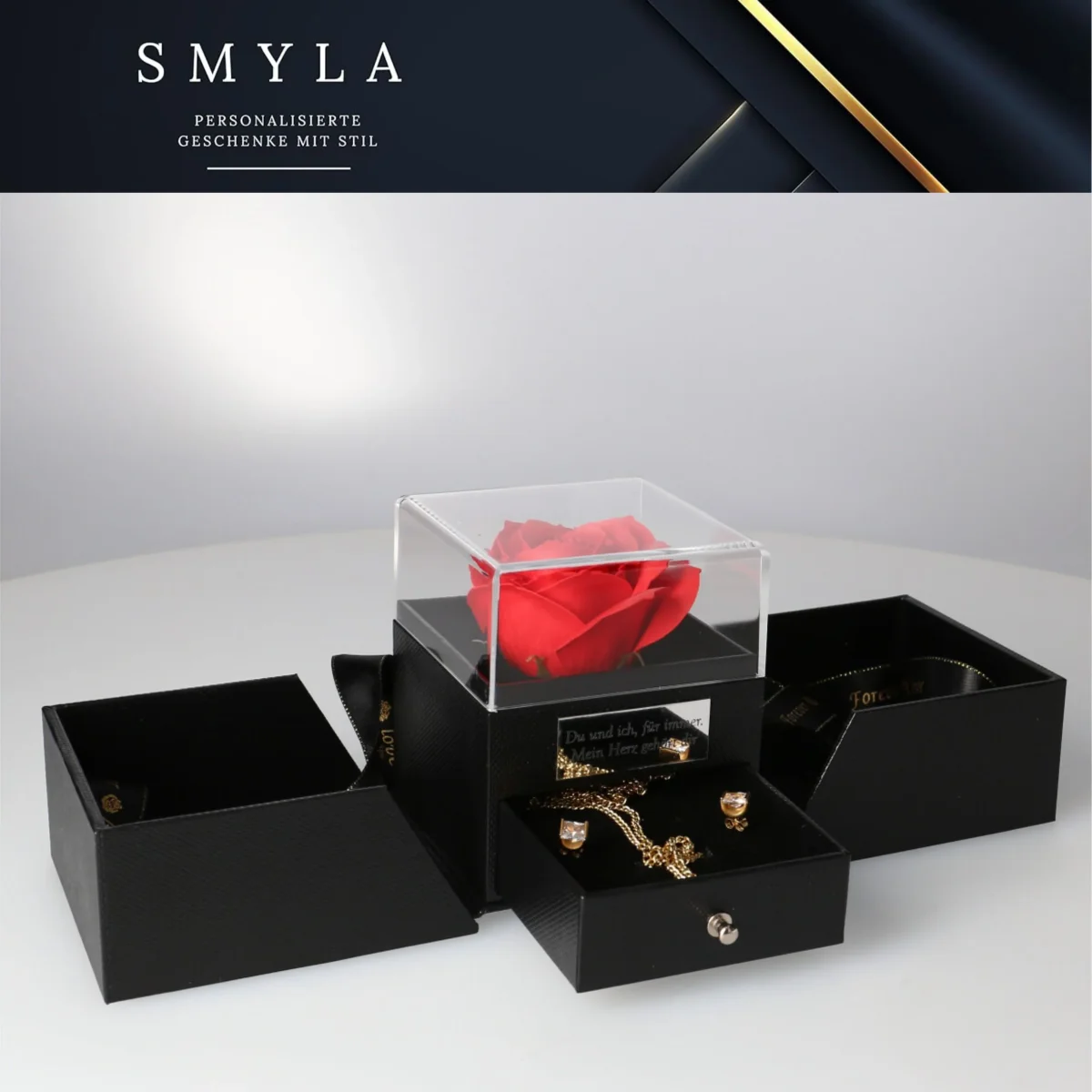 Personalisierte Rosenbox - Rose im Schmuckschatulle – Bild 3
