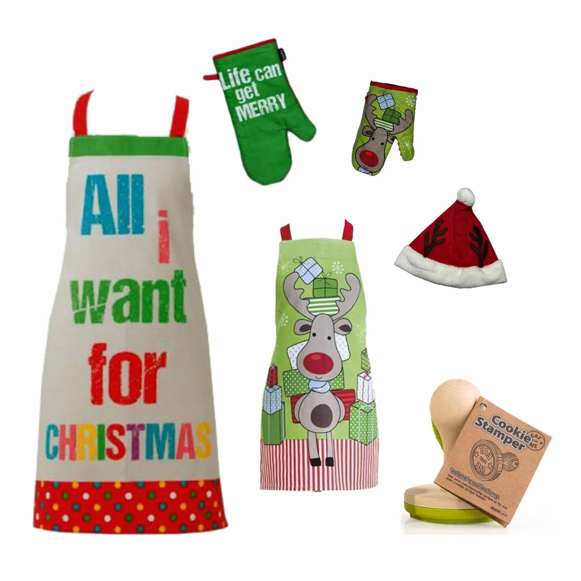 Weihnachtszauber in der Küche SET - Küchenschürze, Keksstempel – Bild 2