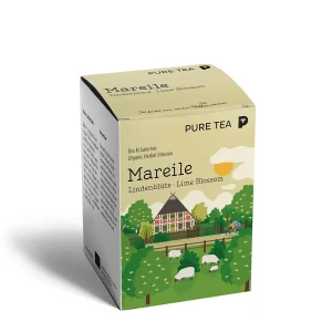 Mareile Lindenblüte - Bio Tee von Pure Tea 15 Teebeutel, Kräutertee Geschenk | Reiner Entspannungstee ohne Aromen, handgenähte Kissenbeutel, EU-zertifiziert