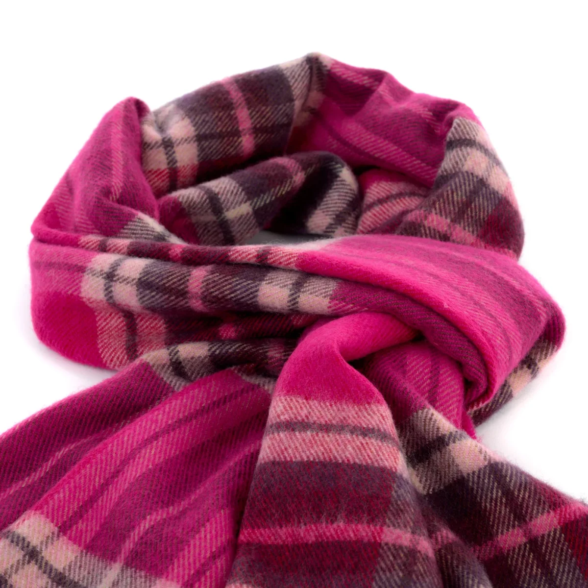 Breiter Schal aus feiner Schurwolle (Merino) - Pink – Bild 7