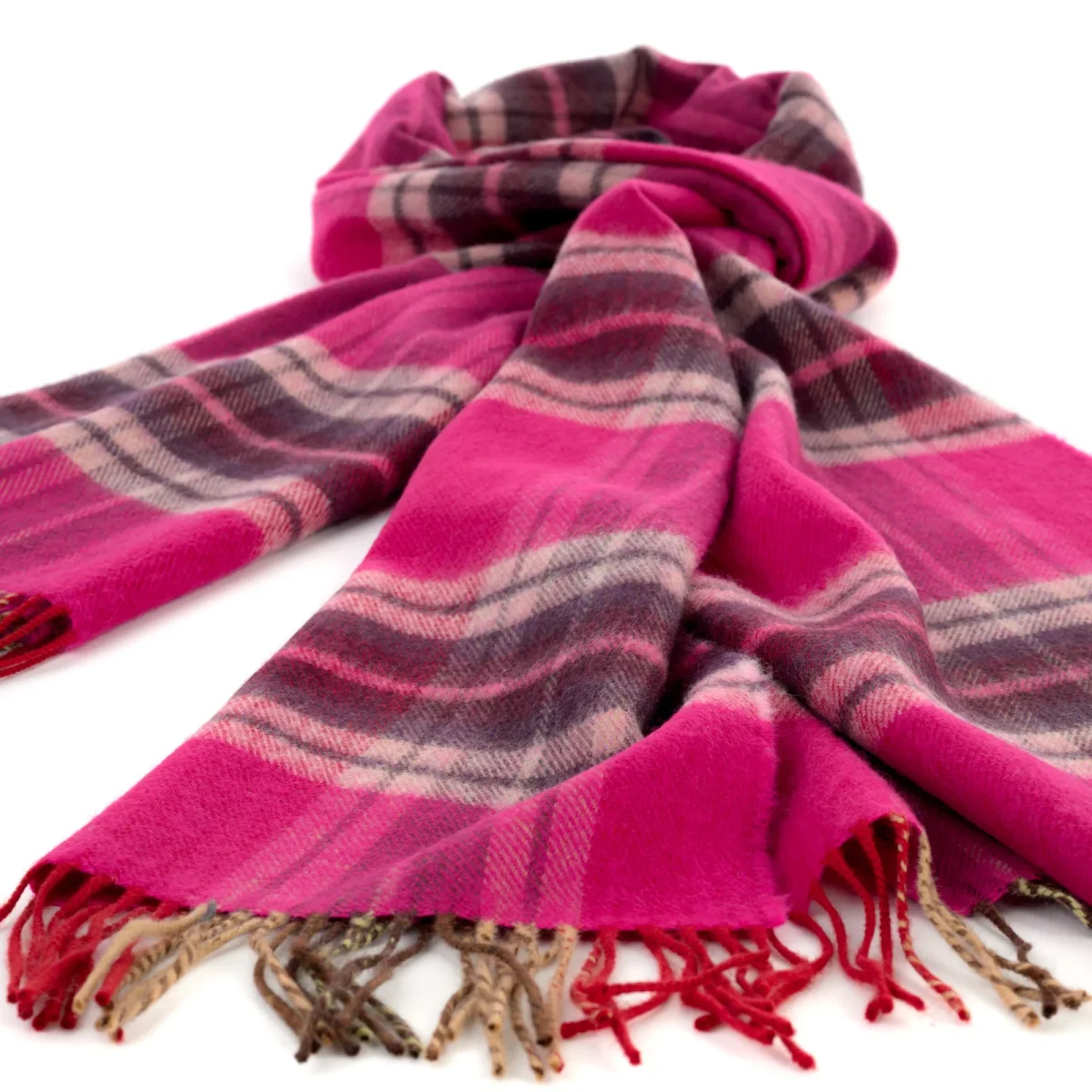 Breiter Schal aus feiner Schurwolle (Merino) - Pink – Bild 9