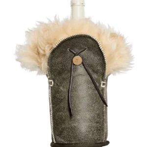 Champagnerkühler aus Vintage-braunem Leder